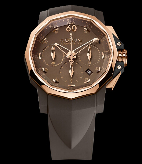Corum Admiral's Cup Challenger 44 Chrono Rubber Brown Vulcanized Rubber and Red Gold watch REF: 753.812.03/F372 AG22 Review